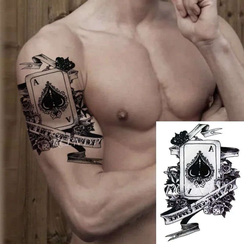 Vodoodporna začasna tetovaža nalepka Joker lobanja črka velika velikost body art flash tetovaže nalepke za dekleta in moške kupite eno in dobite eno brezplačno_voghion.com