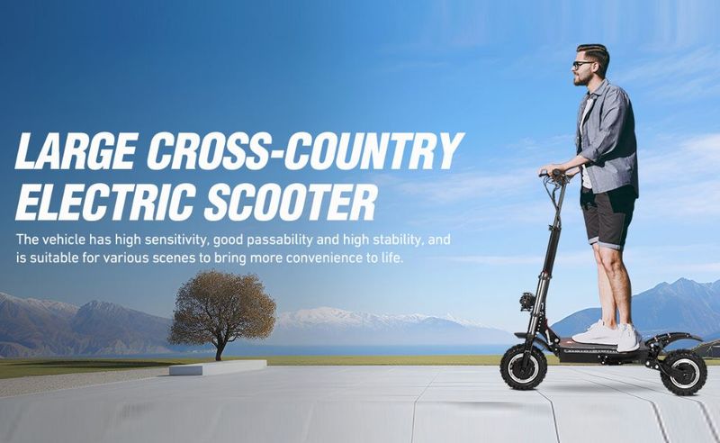WHOSU Electric Scooter Adults, 6000W Dual Motor Up To 50 Mph, 62 Miles Range, 4 Braking System, 11'Off-Road Folding E-Scooter For Adults, Portable E-Scooter_voghion.com