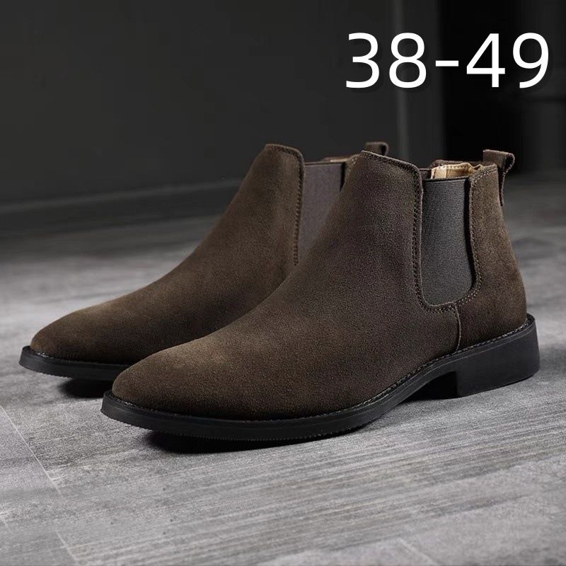 Martin Boots Herren High-Top Samt Herren Chelsea Boots Tide Increases Medium-Top Herrenstiefel_voghion.com