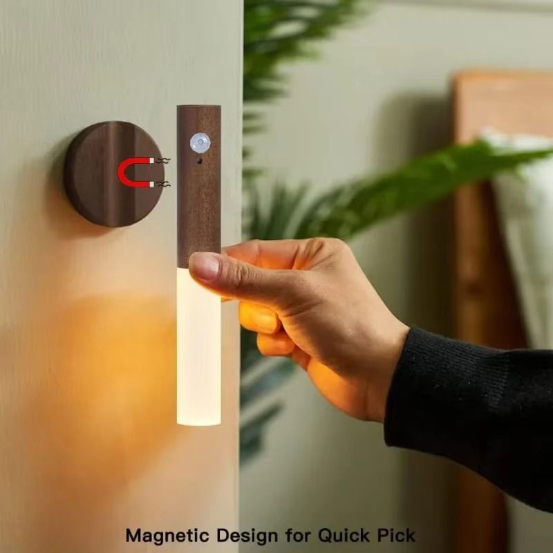 LED Night com carregamento USB, indução humana inteligente para armário de cabeceira, iluminação de guarda-roupa doméstico, sensor de movimento, luz LED_voghion.com