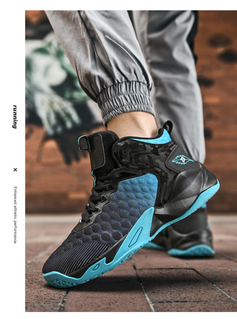 NIOHE Męskie codzienne wysokie buty do koszykówki na zewnątrz, cztery pory roku, praktyczne, profesjonalne buty sportowe_voghion.com