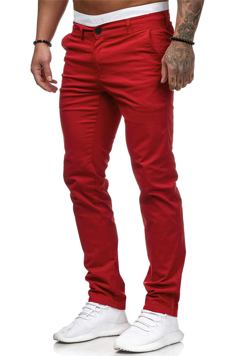 Pure Color Men's Casual Trousers Slim Fit Pants For Men Cargo Pants Clothing Style Long Trousers And Versatile 2023 Pant_voghion.com