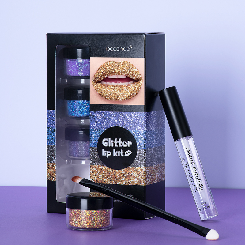 Diamantglitterläppglans sminkset Mattförändrande varaktigt skimmer Glänsande illusion Naturligt läppstift Glänsande glitterkit_voghion.com