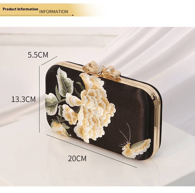 New Dinner Butterfly Embroidered Cheongsam Evening Dress Bag_voghion.com