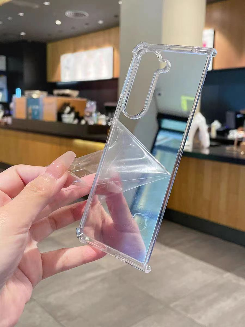 Carcasă de telefon TPU PC anti-cădere, cu oglindă, pentru Samsung Galaxy Z Fold 3, 4, 5 și 6_voghion.com
