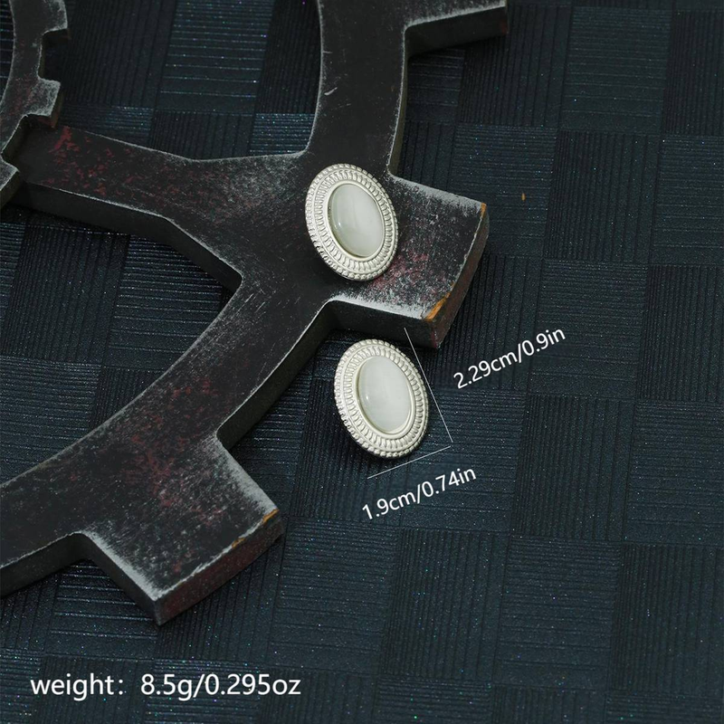 Orecchini in acciaio inossidabile con pietra naturale, moda retrò, semplici, ovali, eleganti, temperamento, orecchini da donna, per feste, pendolarismo, orecchini di alta qualità_voghion.com