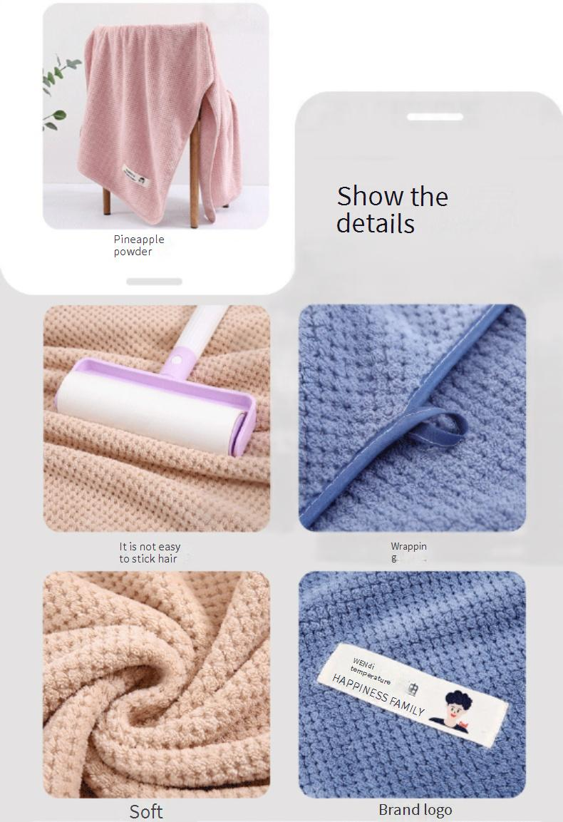 Prosop de baie din fleece cu pepene galben pentru casă, prosop de baie moale și absorbant, nu este ușor de șters părul_voghion.com