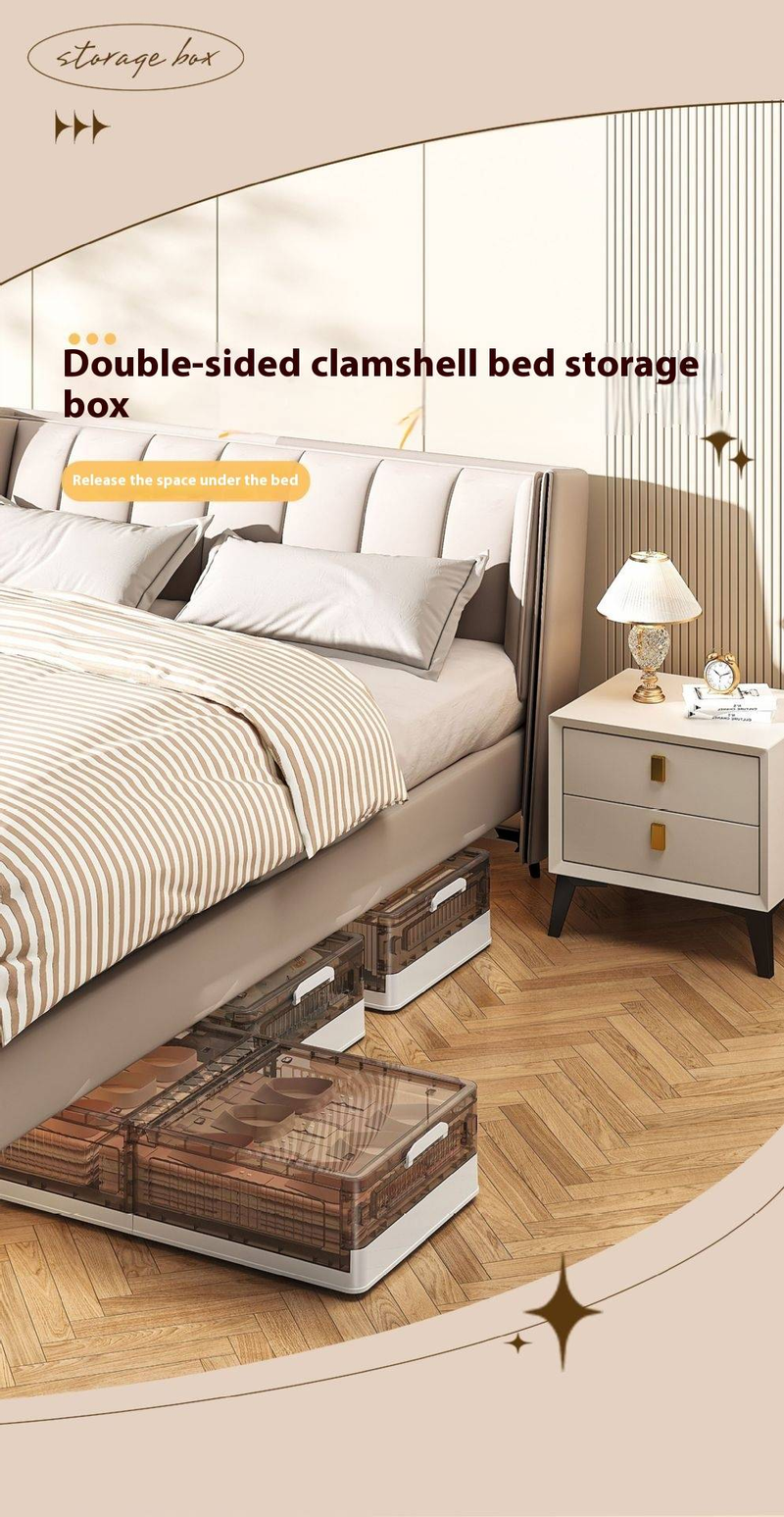 Unterbett-Aufbewahrungsbox mit Rädern – Flache Schubladen aus Kunststoff für Kleidung und Decken (platzsparend, leicht zu verschiebendes Design)_voghion.com