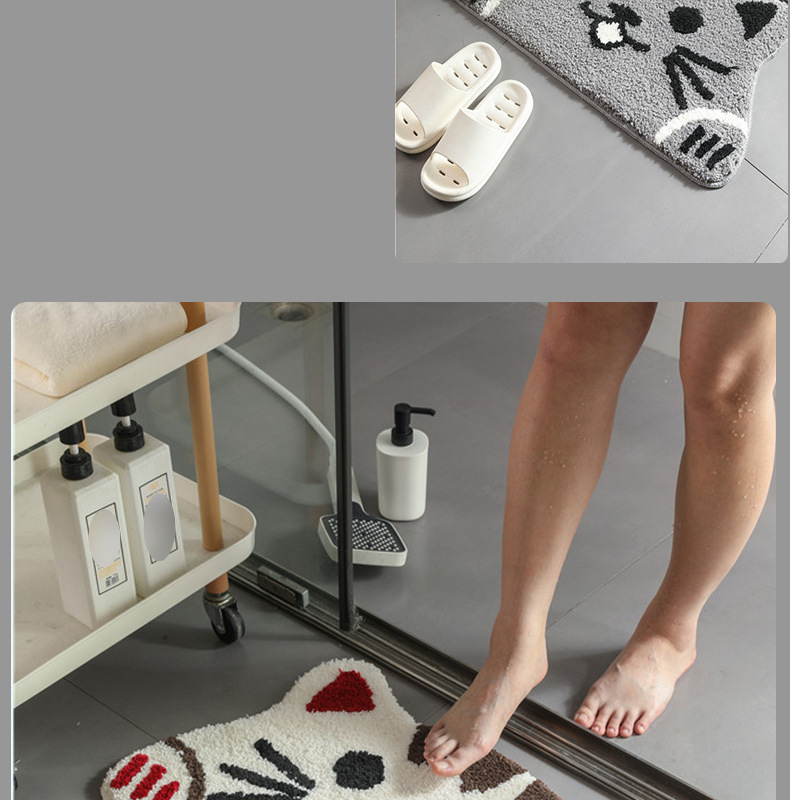 Tappeto da bagno in peluche con motivo a cartoni animati - Tappetino da doccia super assorbente e antiscivolo per bambini, bagno e ingresso_voghion.com