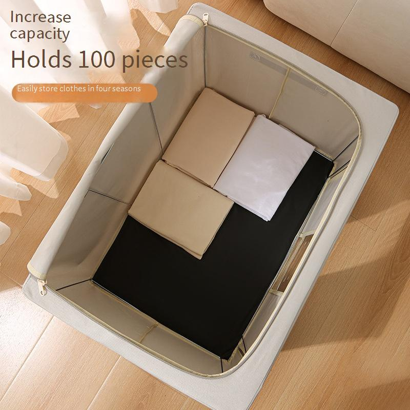 Clothes Storage Box Foldable Waterproof Household Quilt Storage Box Large Capacity Visible Bedroom Clothes Storage Box_voghion.com