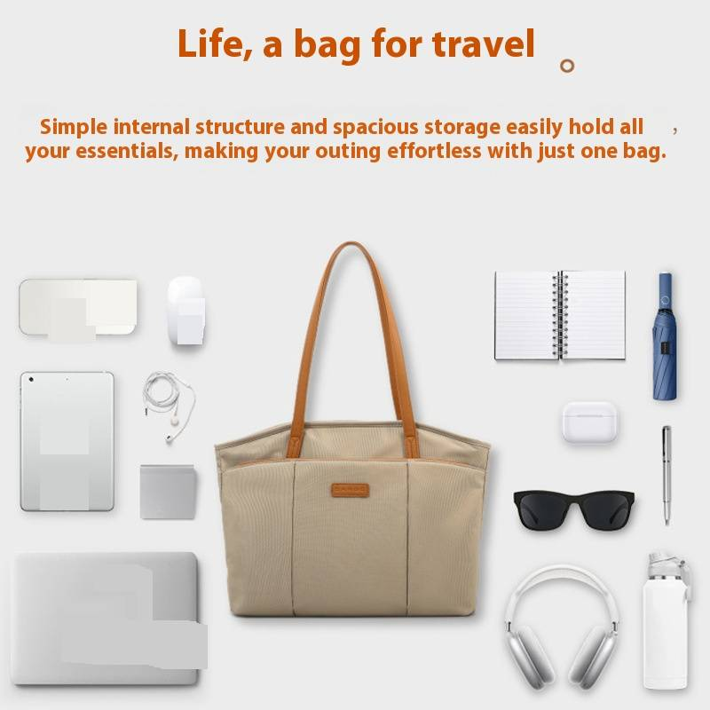 Borsa tote da donna, casual, grande capacità, borsa portaoggetti, borsa per laptop digitale da 15,6 pollici_voghion.com