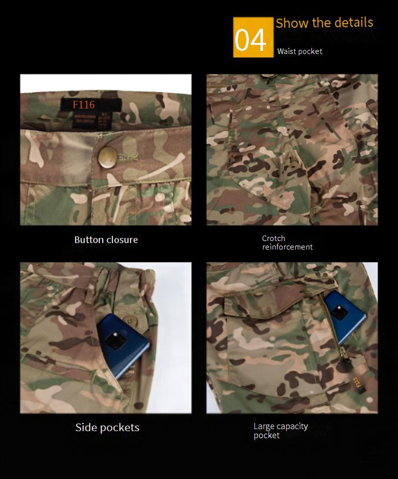 Tactical Camo Shirt & Pants Set For Men - Quick-Dry, Breathable, Durable Outdoor Combat Uniform With Moisture-Wicking (Multiple Sizes & Colors)_voghion.com