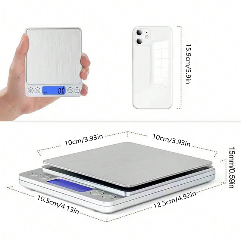 Bilancia elettronica multifunzionale, conversione unità di misura con un solo tocco, adatta per cucinare, attività all'aperto, ecc. - La confezione non include le batterie._voghion.com