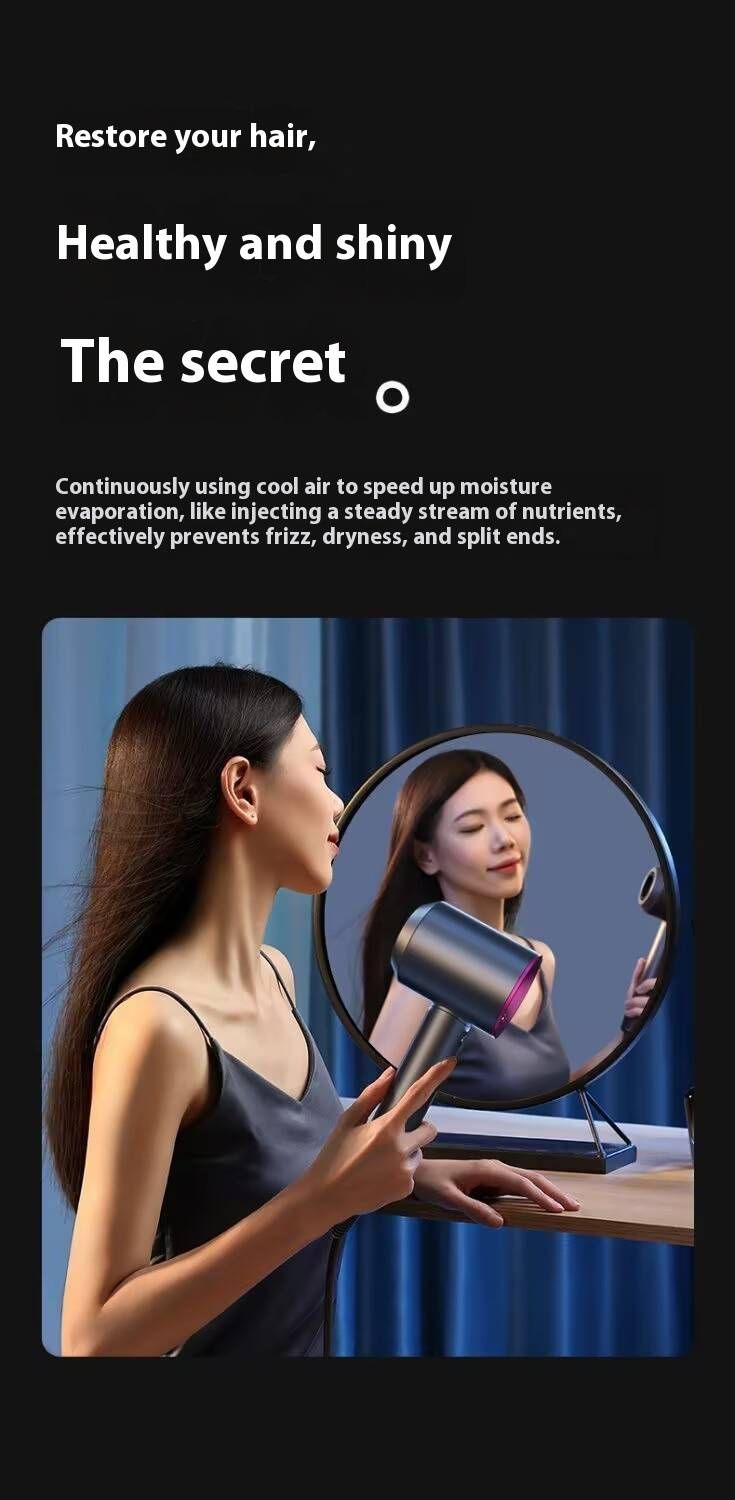 Professional Hair Dryer – 1600W Ionic Blow Dryer With 3 Heat Settings, Concentrator & Diffuser Nozzles, Overheat Protection_voghion.com