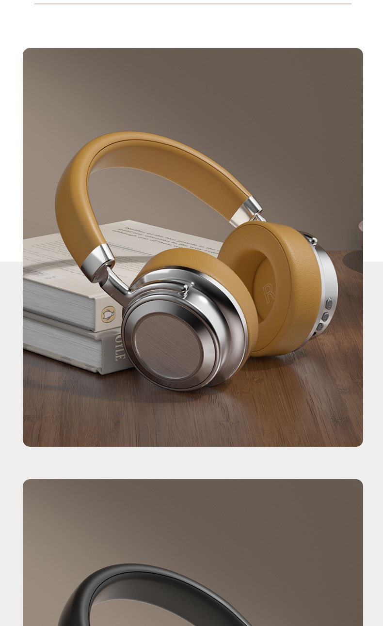 CR-9 Retro Wireless Bluetooth Headphones 6.0, Over-Ear Headset With Metal Frame, Lightweight & Comfortable, IPX4 Water-Resistant, 8H Playtime,_voghion.com