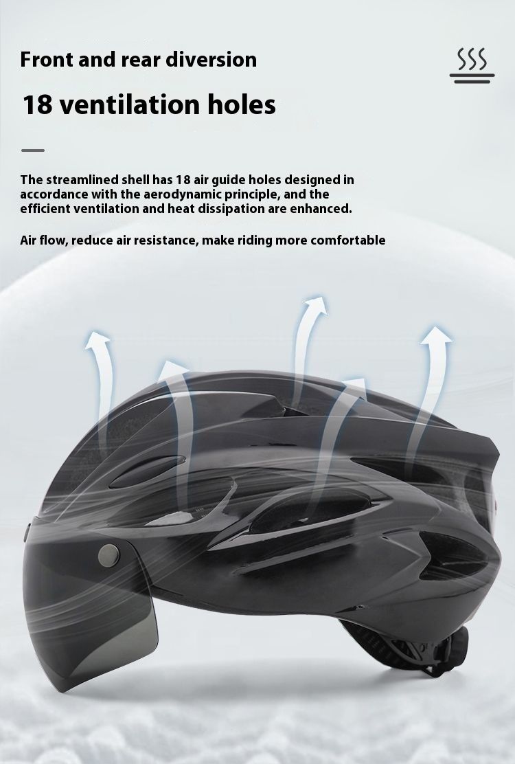 Bicycle Riding Magnetic Goggles Lens Forming Mountain Men And Women Safety Helmet Integrated Summer Road Bike_voghion.com