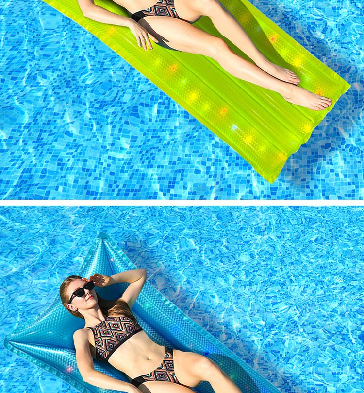 Aufblasbare Schwimmliege - Klappbare Rückenlehne mit Mesh-Netz für Pool, See & Strand_voghion.com