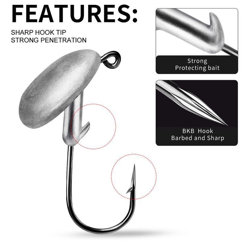 High Carbon Steel Lure Blood Groove Jig Head 3.5g 5g 7g 10g 14g Soft Worm Hook_voghion.com