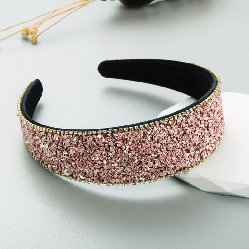 Harmony Hoop, nieuw gekleurd stenen haarornament, super sprankelende diamantenset met brede rand, Koreaanse editie, hoogwaardig gezicht_voghion.com