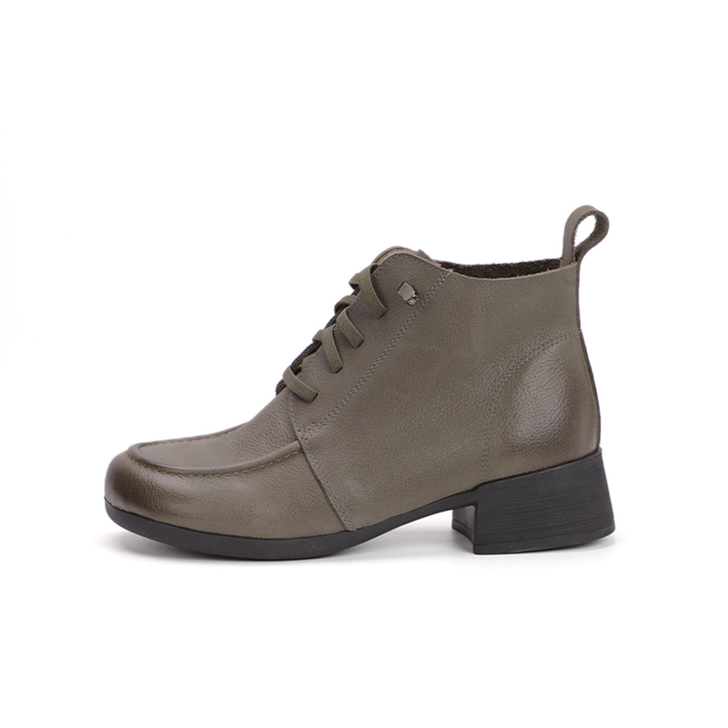 New New Genuine Leather Shoes Round Toe Handmade Short Fashion British Style Martin Simple Elegant Women's Boots_voghion.com