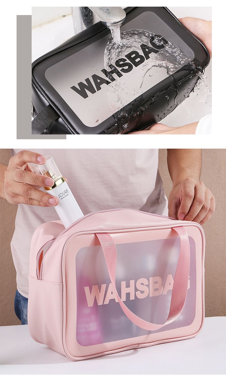 PVC make-up tas nieuwe grote capaciteit draagbare vrouwen reizen transparante waterdichte toilettas opbergtas handtas tas_voghion.com