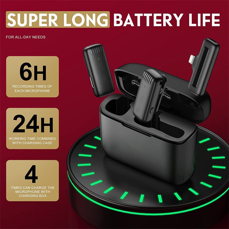 Neit J13 drahtlos Lavalier Mikrofonsystem Audio Video Stëmmopnammikrofon fir iPhone oder Android Handy Laptop PC_voghion.com