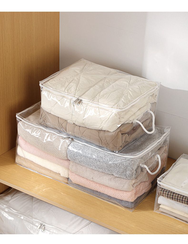 Sacchetti trasparenti extra large per riporre coperte e vestiti, resistenti e compressi sottovuoto, con cerniera, per organizzare la famiglia_voghion.com