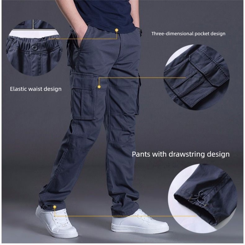 American Style Outdoor Men' Spring Summer Thin Caual Multi-Pocket Hiking Cargo Looe Pant Wear-Reitant Work_voghion.com