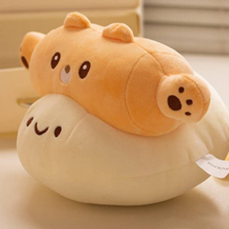 Adorabile figurina di peluche antistress a forma di panino, ideale come regalo per la scrivania e l'ufficio._voghion.com