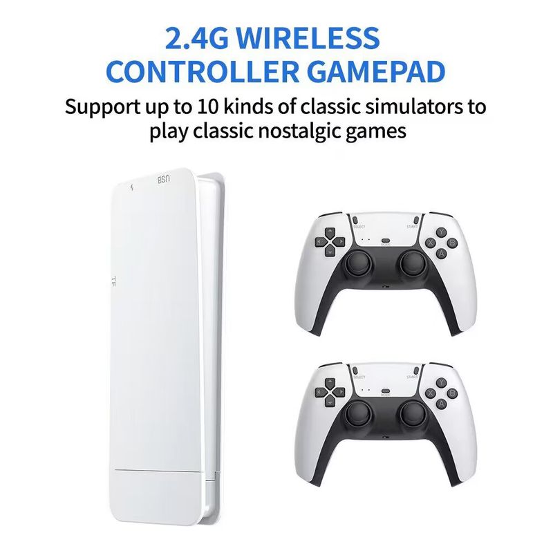 Clé de jeu 4K haute définition, portable, mini, 2,4 g, sans fil, console de jeu classique pour PS1_voghion.com