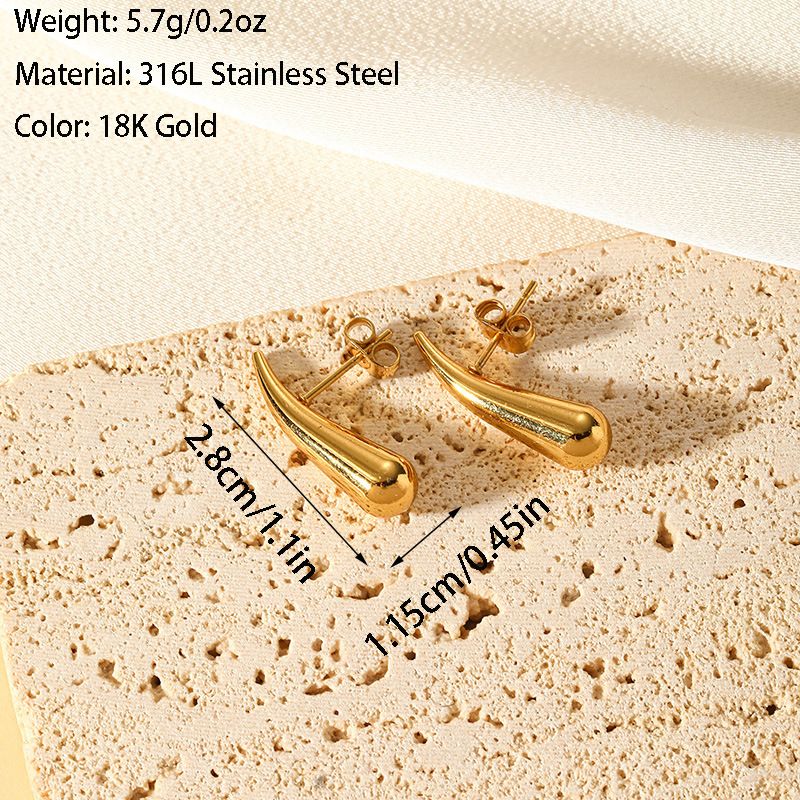 Classico moda vento freddo gancio orecchio femminile goccia d'acqua design personalizzato orecchini in acciaio al titanio temperamento versatile_voghion.com