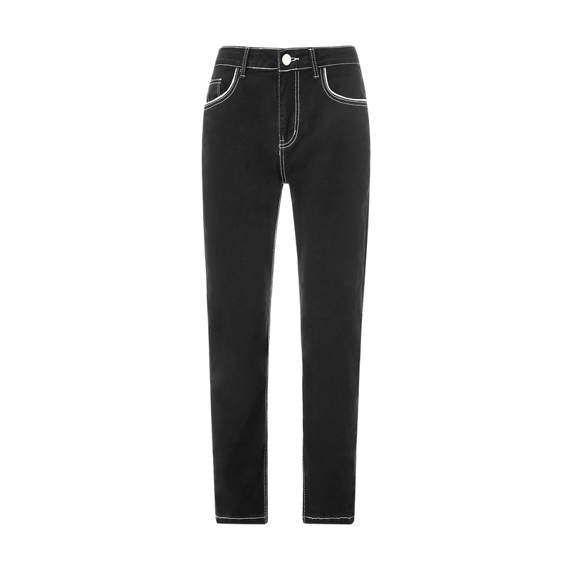 Männer Solide Stretch Gerade Jeans Männer Schnurrbart Effekt Taschen Denim Cargo Hosen Beiläufige Lose Pantalones Hombre Hosen_voghion.com
