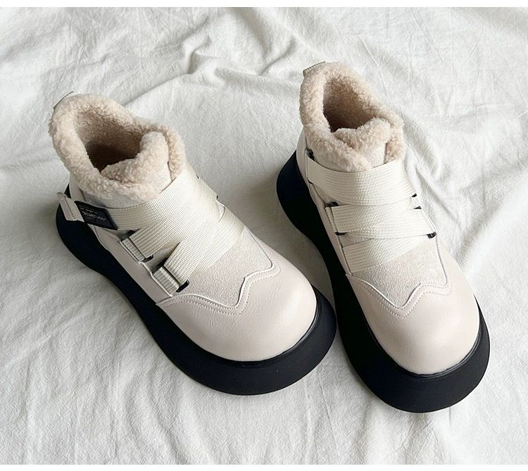 2023 Thick soled elevation matching color warm snow boots and thick female Martin boots non-slip ankle boots Platform snow boots_voghion.com