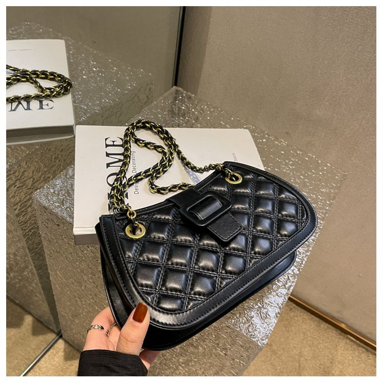 Senior sense diamond lattice chain bag new fashion women's bag texture shoulder bag network Red Cross body bag_voghion.com
