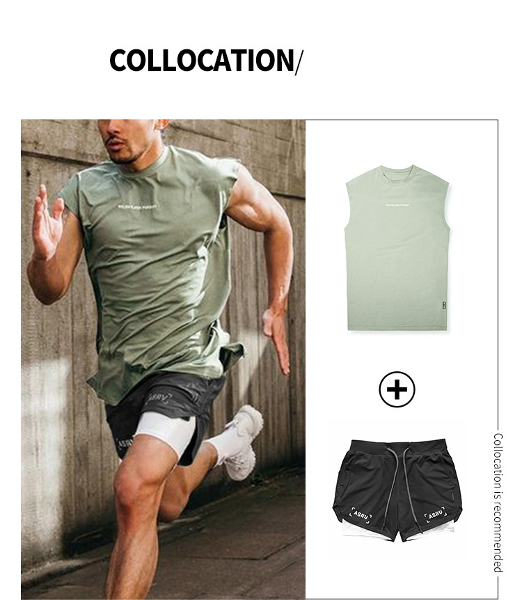 Man's clothing Men's tank top loose crew-neck sports vest men's quick drying breathable base top_voghion.com
