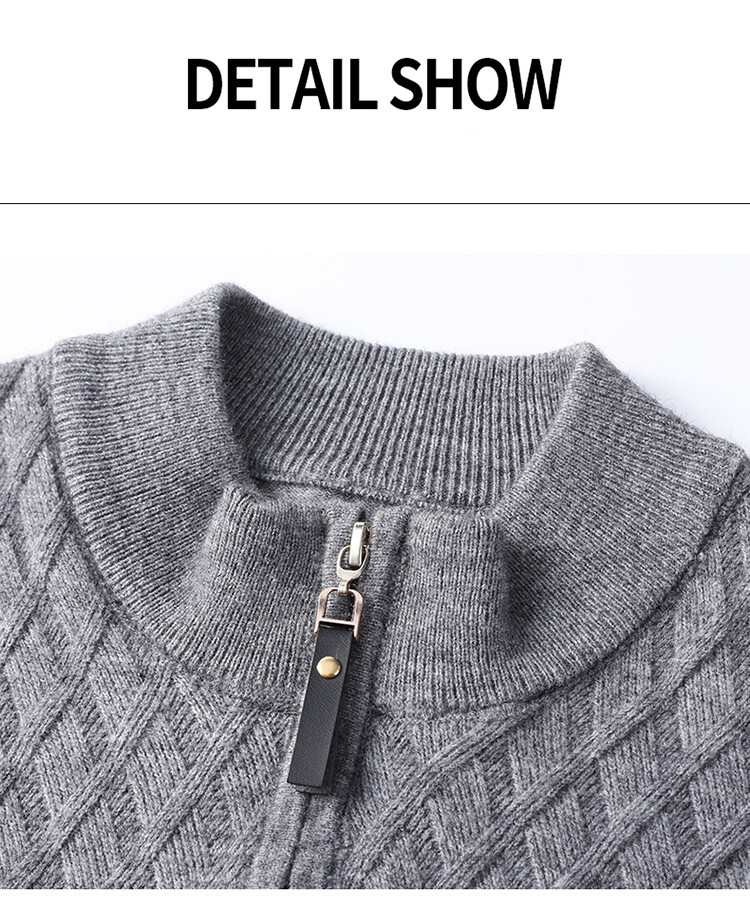 Retro-Pullover mit halbem Reißverschluss für Herren | Atmungsaktiver Strickpullover | Lässiges Winteroberteil mit entspannter Passform (Grau, Armeegrün, Beige, Blau) – S-XXXL_voghion.com