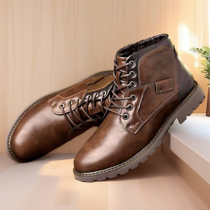 Herrenstiefel, Martin-Stiefel, lässige kurze Stiefel, Herrenschuhe, High-Top-Schuhe für Herbst und Winter_voghion.com