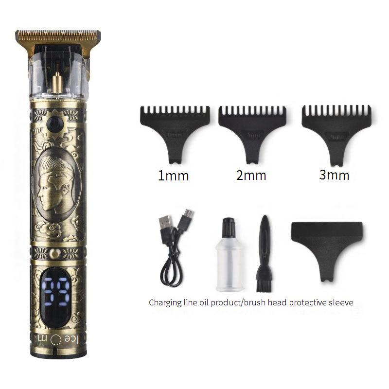 Professional Cordless Hair Clipper For Men Rechargeable T9 Trimmer With 6 Detachable Guide Combs, Ultra-Quiet Motor & Waterproof Design_voghion.com