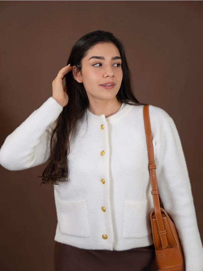 Women's Clothing Elegant Knit Cardigan Women's Fall Winter Fashion Loose Fit Chunky Knit Open Front Coat With Buttons_voghion.com