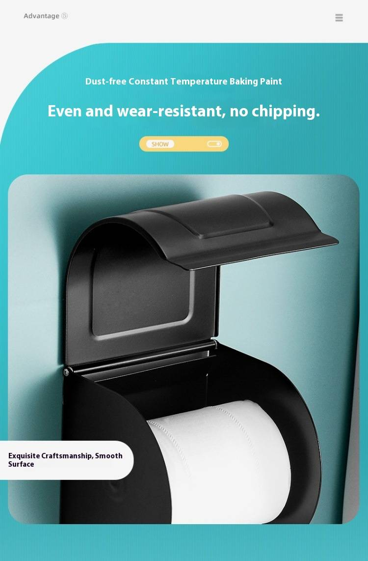 Aluminum Toilet Paper Holder – Wall-Mounted, No-Drill Bathroom Tissue Dispenser (Oval, Black, Oxidized Finish, Rustproof)_voghion.com