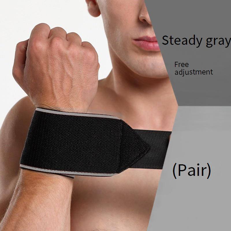 Nylon & Spandex Wrist Support Brace For Gym, Basketball & Tendonitis Relief - Adjustable Compression Wrist Wrap For Men & Women (Pair, Grey/Blue)_voghion.com