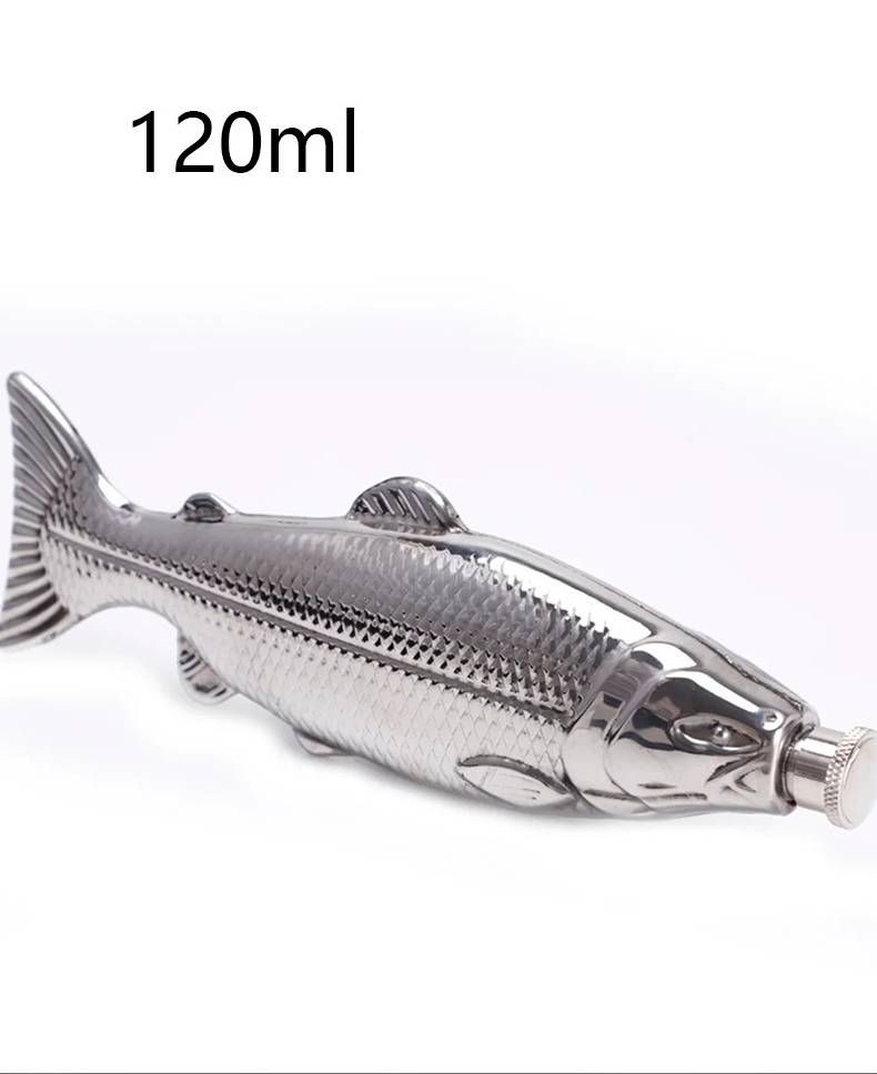 Weintopf aus Edelstahl 304 in Fischform, 5-Unzen-unregelmäßiges tragbares Weinset, Weintopf für Camping im Freien_voghion.com