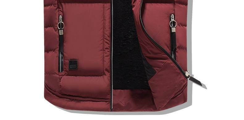 Veste sans manches matelassée d'hiver pour homme, à capuche amovible, fermeture éclair et col montant (noir, marine, olive, kaki, bordeaux)_voghion.com