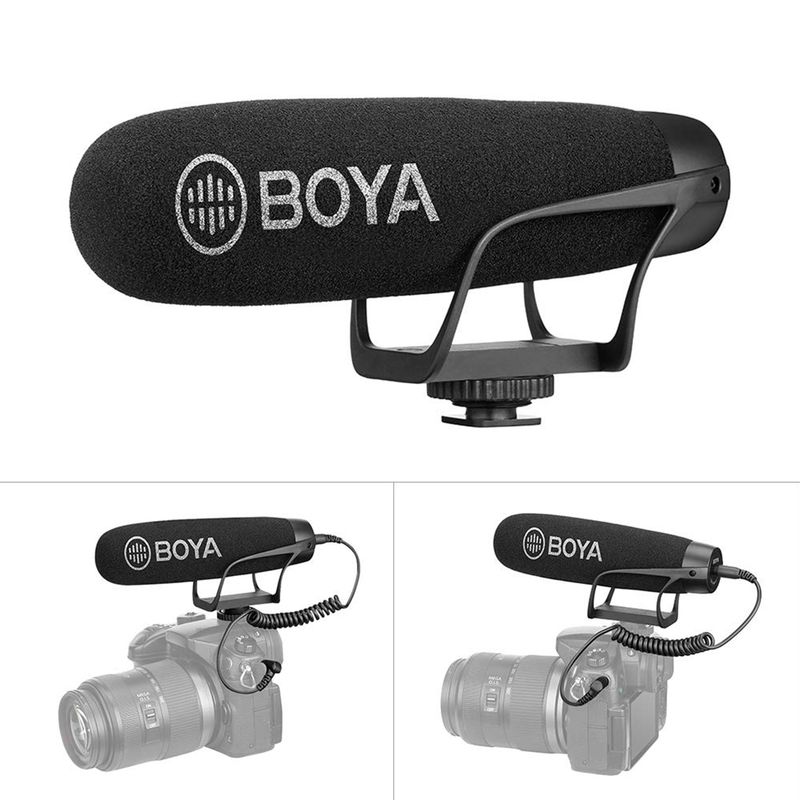 BOYA BY-BM2021 Super-Cardioid Shotgun Microphone For Iphone Android Smartphone DSLR Camera Camcorder Interview Live_voghion.com