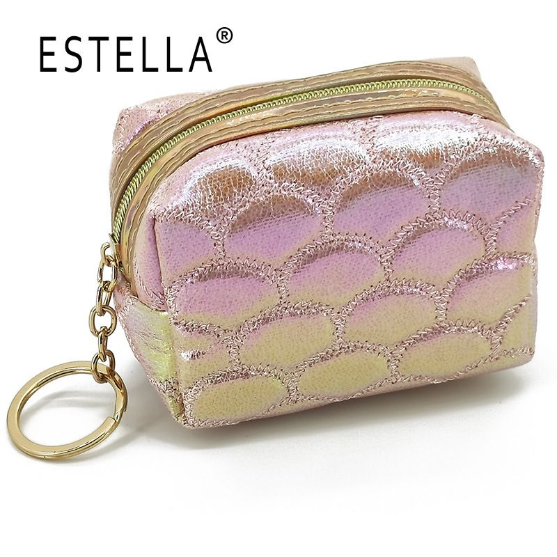 Borsa portatile con ricamo a squame di pesce iridescenti, mini borsa portaoggetti, portamonete portatile_voghion.com