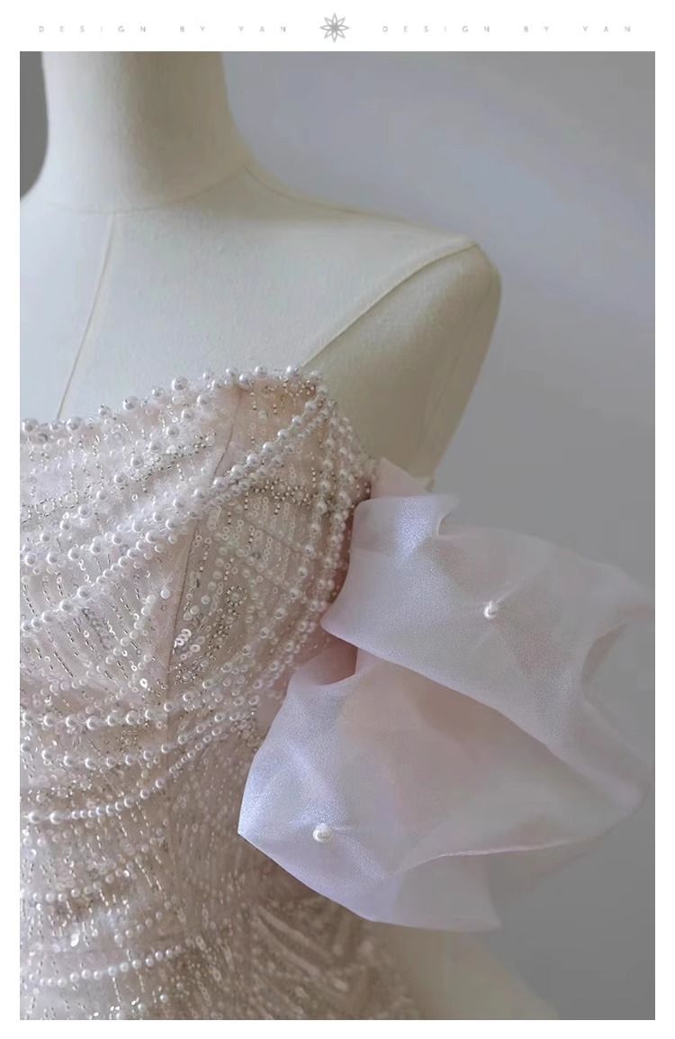 Elegant Off-Shoulder Evening Gown With Lace Detailing – Perfect For Weddings, Banquets & Special Occasions_voghion.com