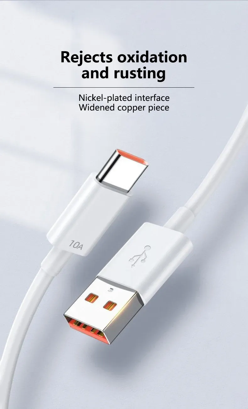 Universal 120W 10A USB Type C Super Fast Charging Cable Huawei P40 P30 Honor Data Cord For Xiaomi Redmi 0.3/1M/1.5M/2M_voghion.com