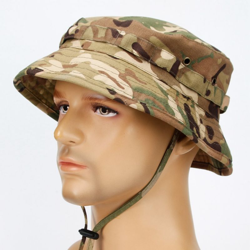 Fashion Flat Top Camo Summer Boonie Camouflage Travel Bucket t Hunting Fishing Adjustable Jungle Bush Cap Men's Hiking Panama_voghion.com