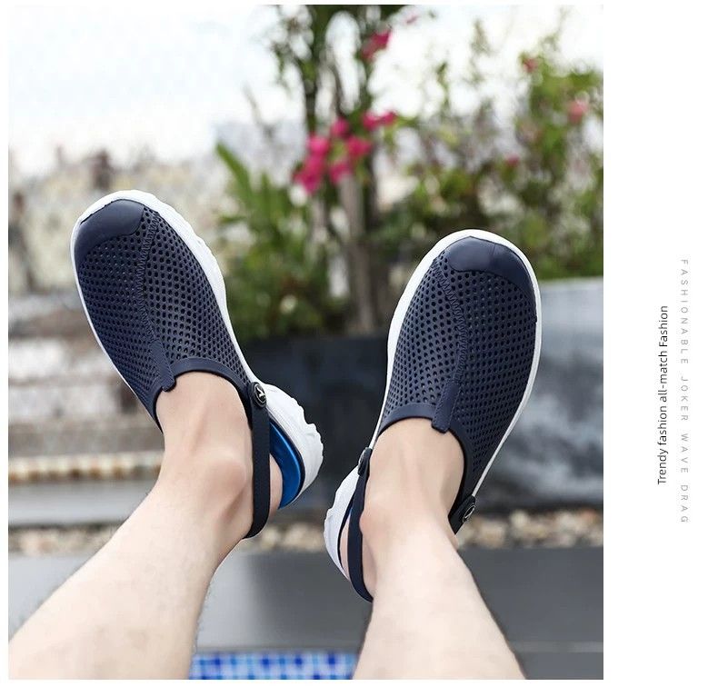 Pantofole estive da uomo alla moda antiscivolo per padre di mezza età, sandali per anziani con punta chiusa e suola spessa_voghion.com