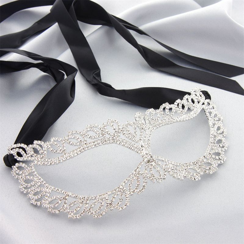 Máscara de ojos personalizada, actuación de moda, fiesta de disfraces, accesorios faciales de diamantes de imitación, La máscara_voghion.com